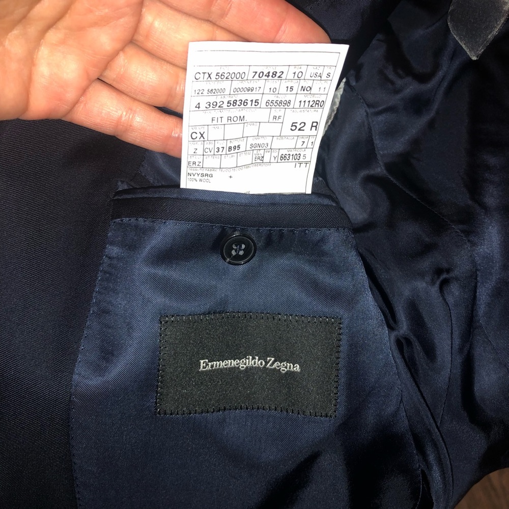 Ermenegildo Zagna Suit Top 55r Navy Blue - image 4